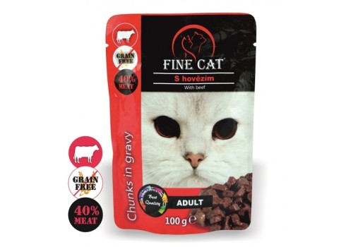 Fine Cat kassieine veisega 22X100g