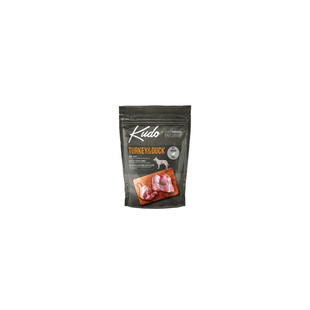 Kudo Turkey & Duck Mini Junior külmpressitud koeratoit 3kg