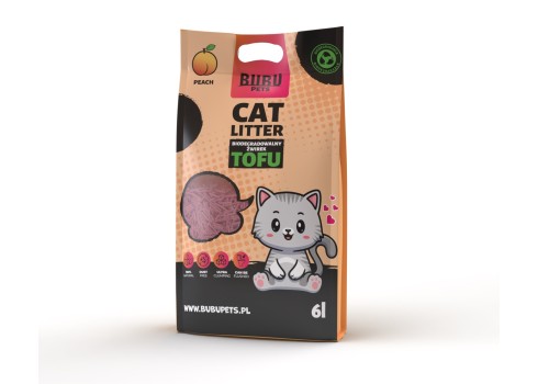 Bubu Pets virsiku lõhnaga tofu kassiliiv 2,5 kg - 6L