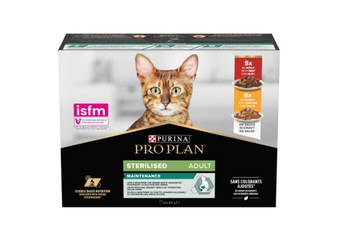 Pro Plan Sterilised kassieine multipakk veise ja kanaga, 85g N7+3