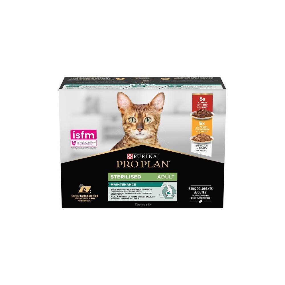 Pro Plan Sterilised kassieine multipakk veise ja kanaga, 85g N7+3