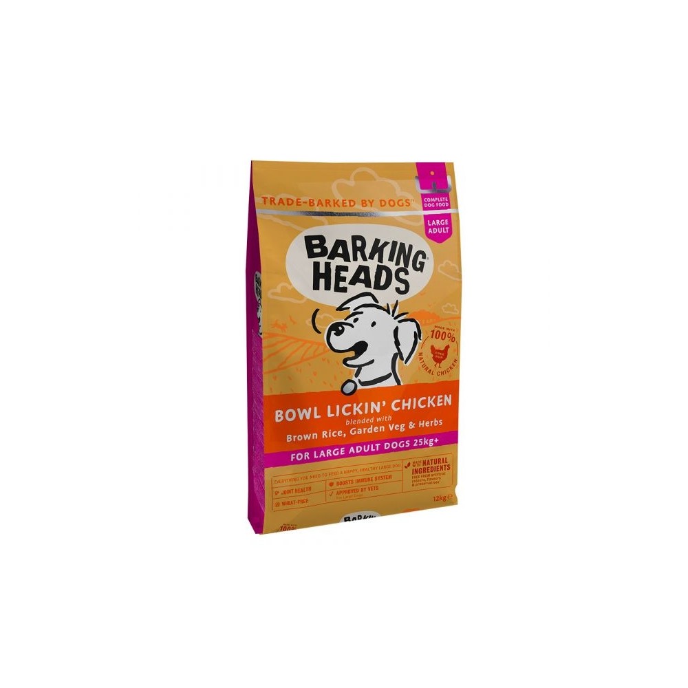 BARKING HEADS KOERA TÄISSÖÖT BOWL LICKIN CHICKEN SUUR TÕUG 12KG