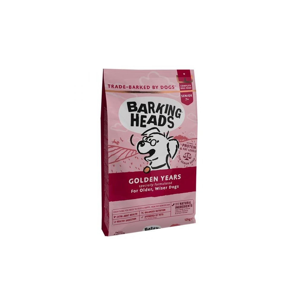 BARKING HEADS KOERA TÄISSÖÖT GOLDEN YEARS SEENIOR 12KG