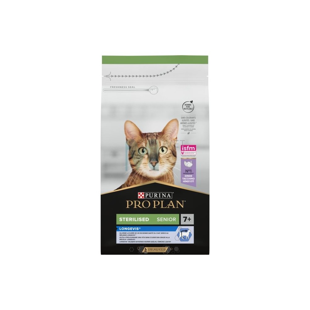 PRO PLAN KASSI TÄISSÖÖT STERIL 7+ LONGEVIS KALKUN 1,5KG