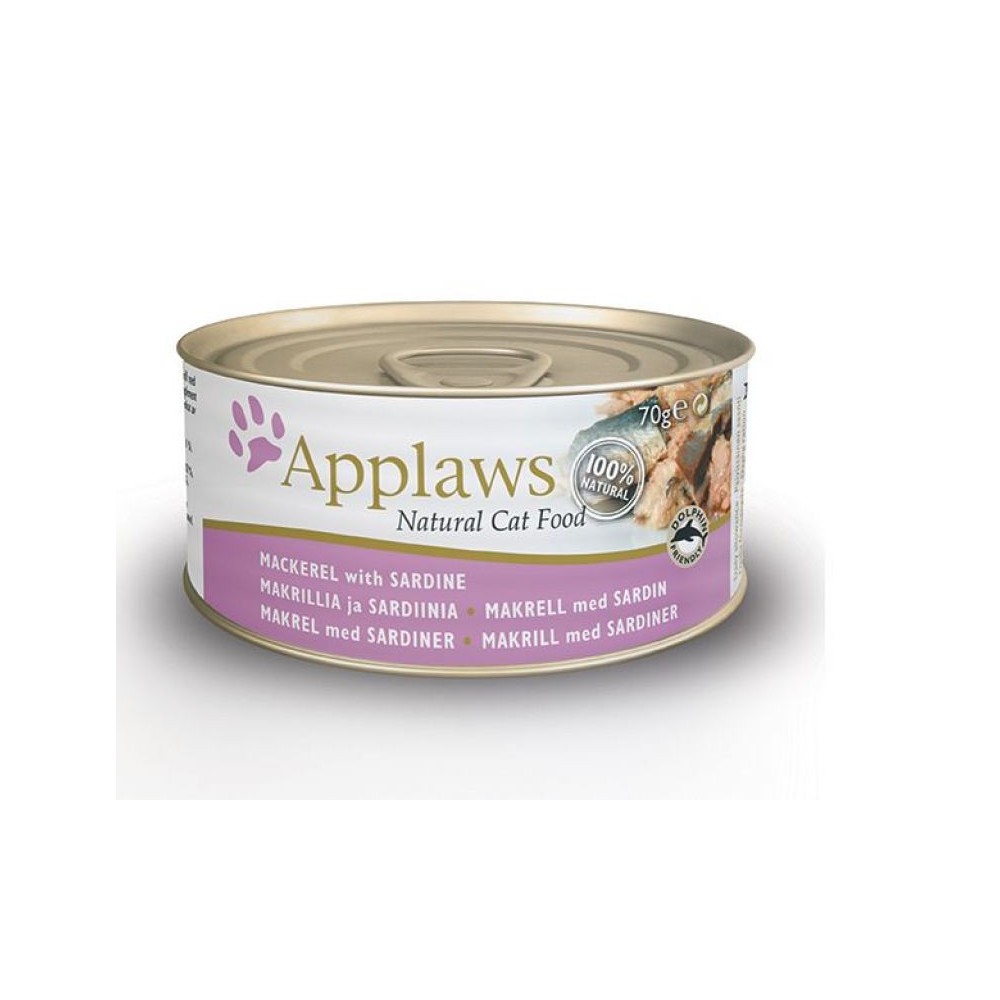 Applaws konserv makrelli ja sardiinidega täiskasvanud kassidele 12x70g