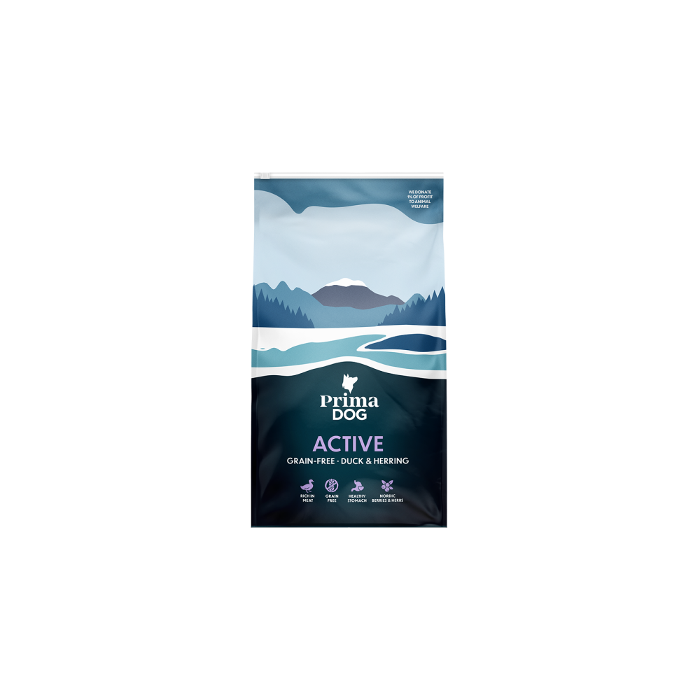 Prima Dog GRAIN FREE ACTIVE pardiliha-heeringa adult 20kg
