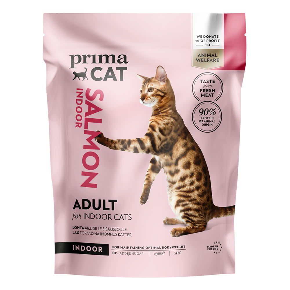 Prima Cat kassitoit lõhega tubastele kassidele 2x1,4kg