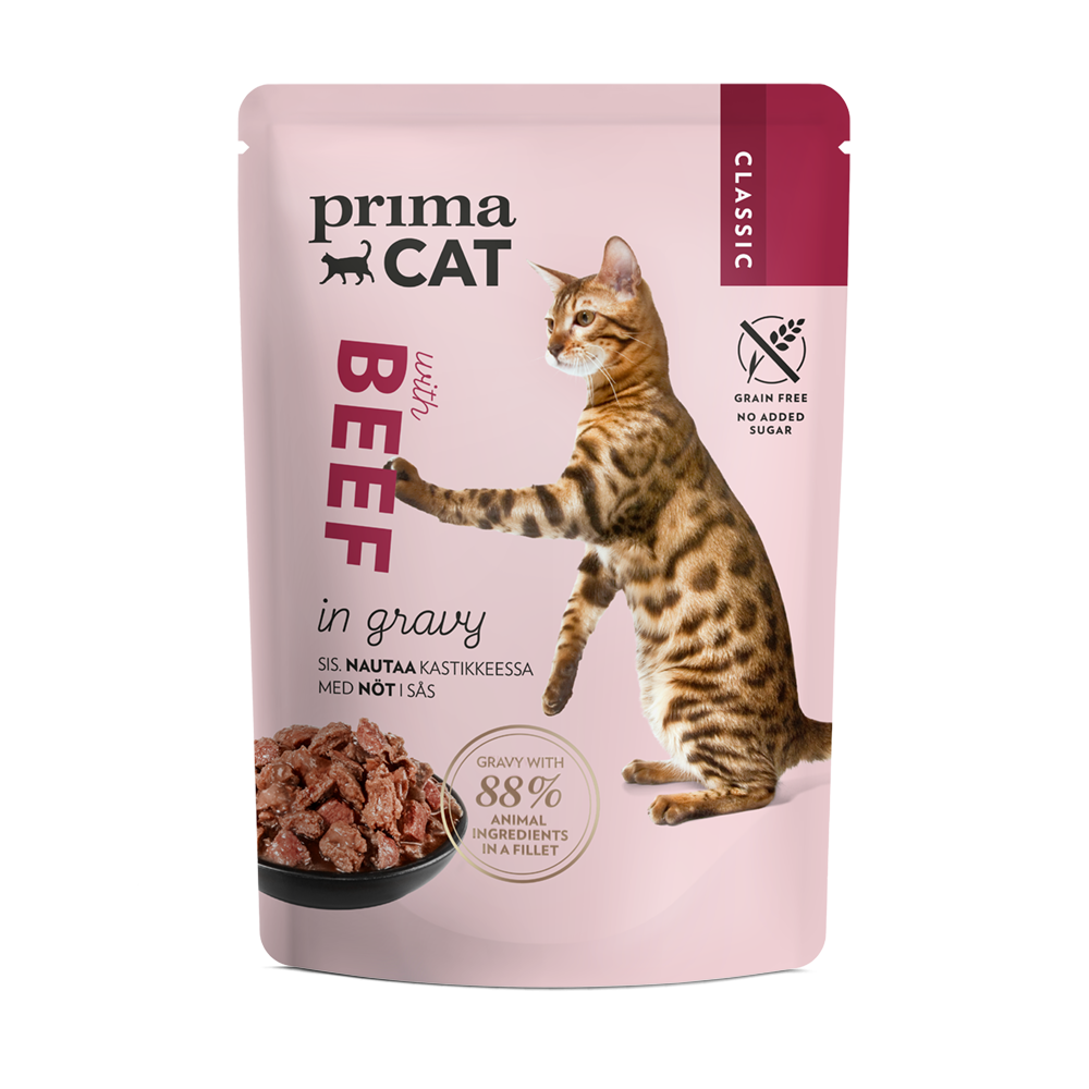 Prima Cat kassi einekotike veiseliha kastmes 28x85g