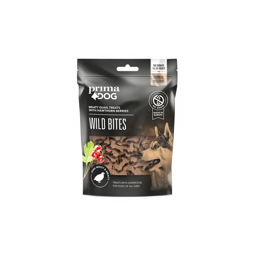 Prima Dog Wild Bitesi vutiliha ja viirpuuga koeramaius 4x100g