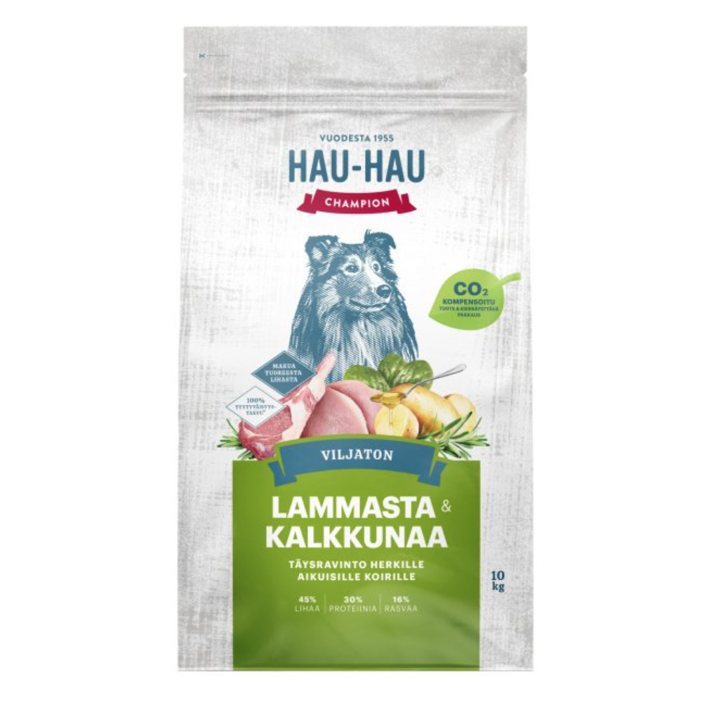 Hau Hau lammas-kalkun teraviljavaba koeratoit täiskasvanud koertele 10kg