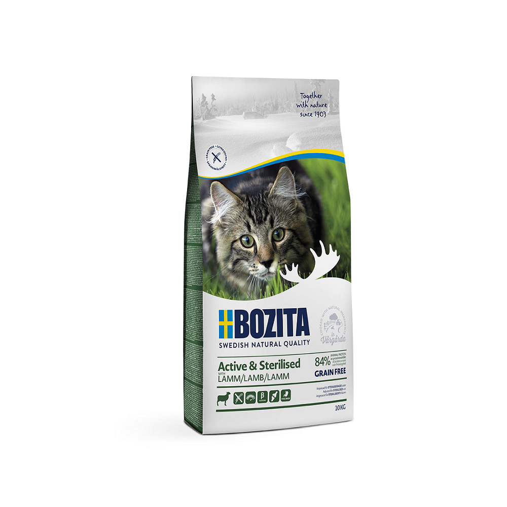 Bozita Active & Sterilised Grain Free Lamb kassitoit 10kg