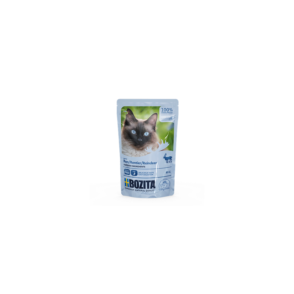 Bozita Chunks in sauce with Reindeer kassi täissööt 12x85g