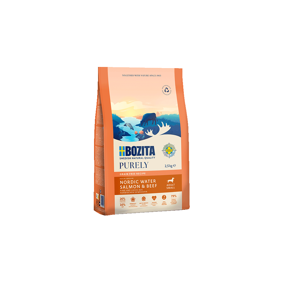 Bozita Purely Adult Small Grain Free Salmon & Beef koeratoit 2,5kg