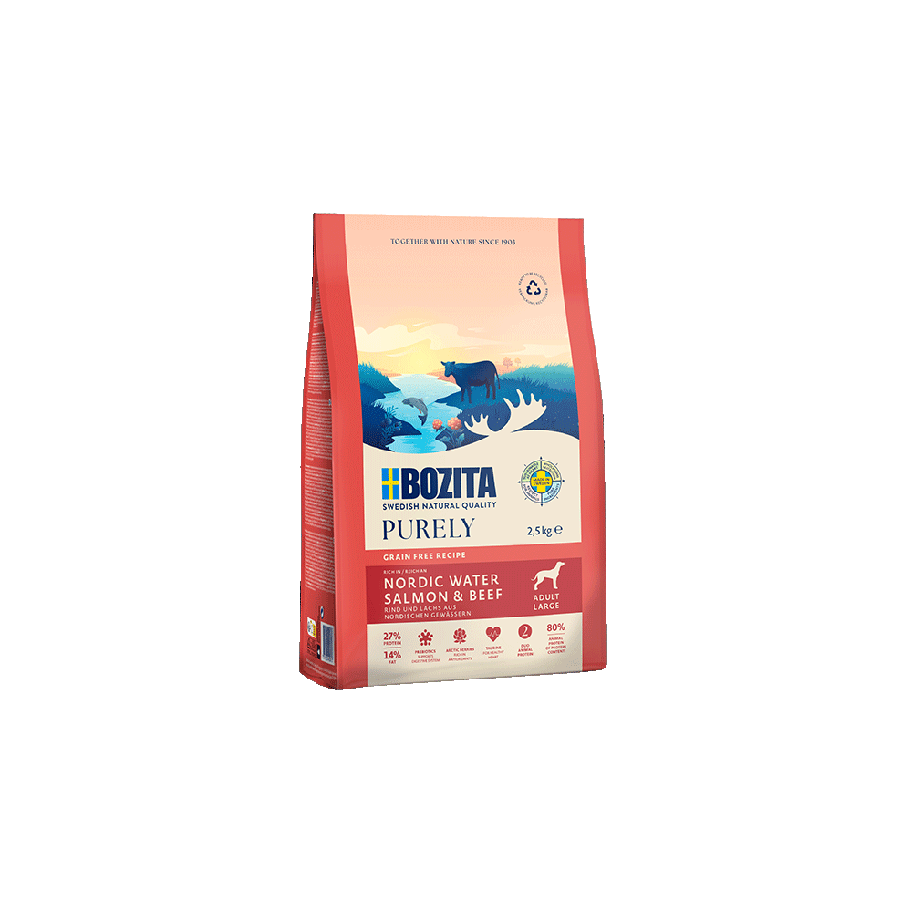 Bozita Purely Adult Large Grain Free Salmon & Beef koeratoit 11kg Bozita Purely Adult Large Grain Free Salmon & Beef koeratoit 11kg