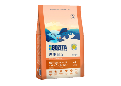 Bozita Purely Adult Small Grain Free Salmon & Beef koeratoit 7,5kg