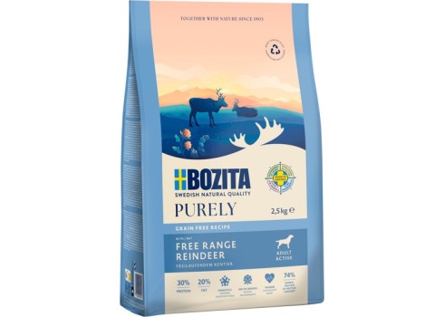 Bozita Purely Adult Active REINDEER GRAIN FREE koeratoit 2,5kg