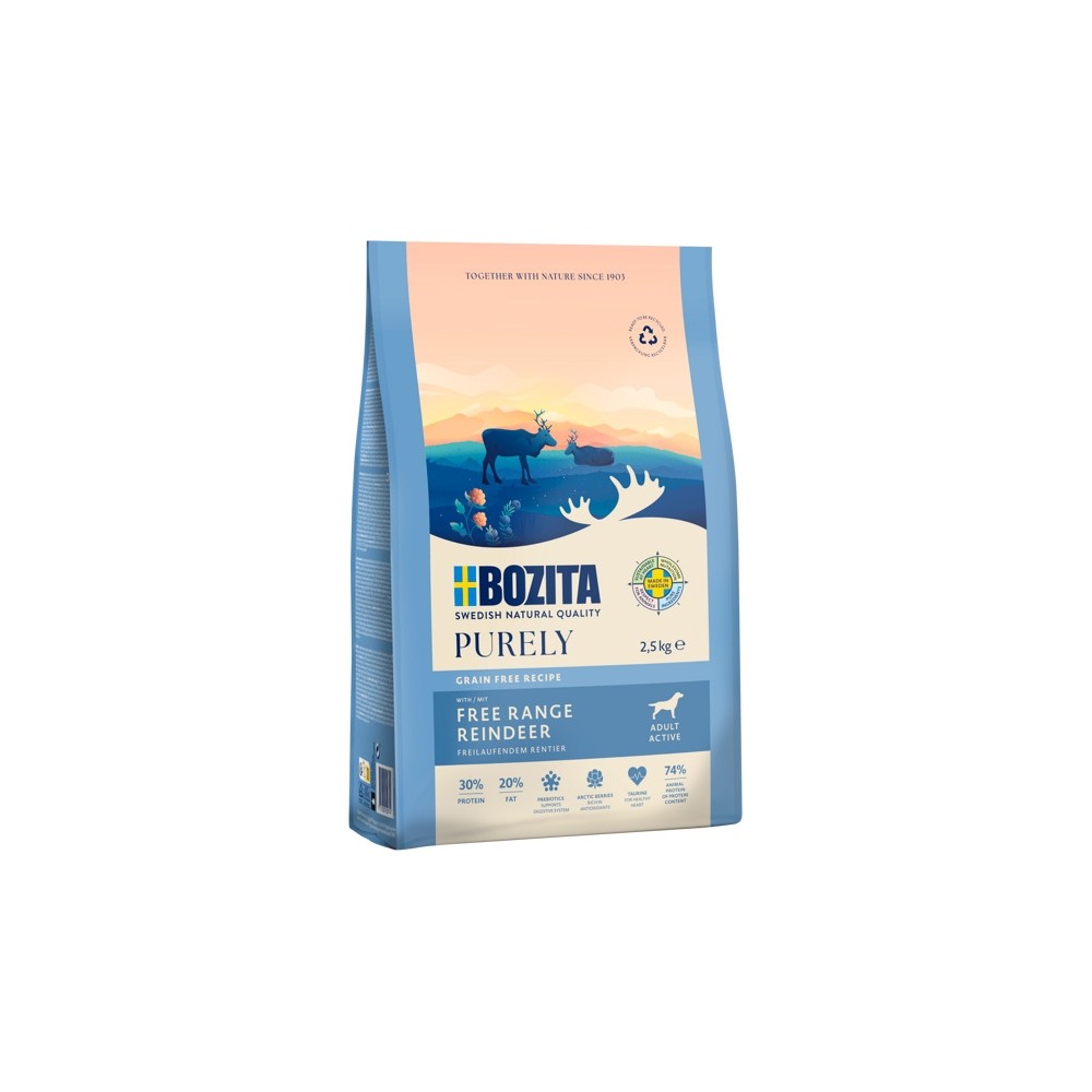Bozita Purely Adult Active REINDEER GRAIN FREE koeratoit 2,5kg