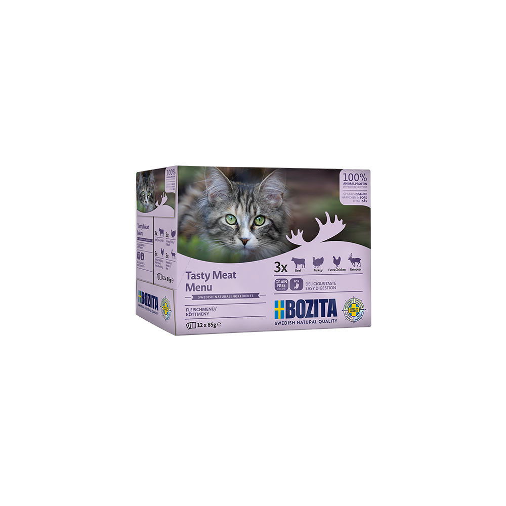 Bozita Chunks in Sauce with Meat Multibox kassitoit 12x85g