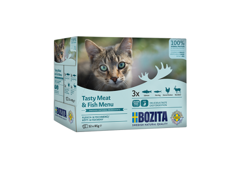 Bozita kassitoit Chunks in Sauce with Fish and Meat Multibox 12x85g