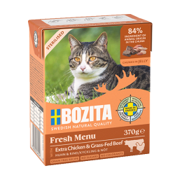 Bozita kassikonserv Sterilised Chicken & Grass-Fed Beef in Jelly 6x370g
