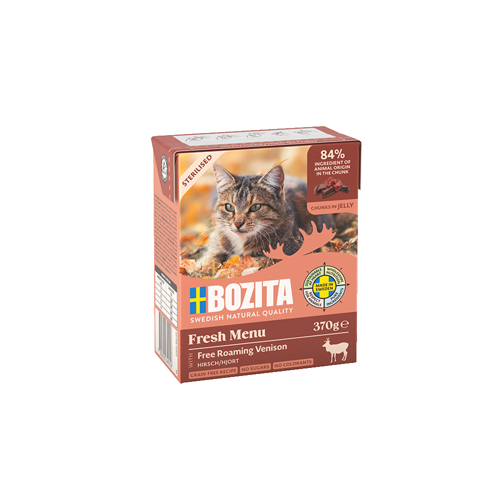 Bozita kassikonserv Sterilised Free Roaming Venison in Jelly 6x370g