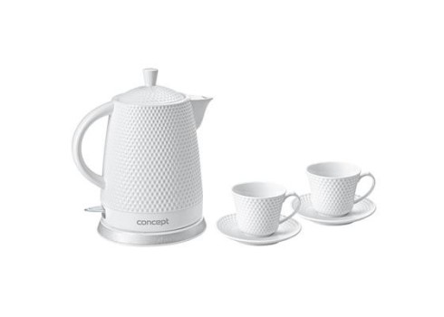 Veekeetja Concept, keraamiline, 1,5L + 2 tassi