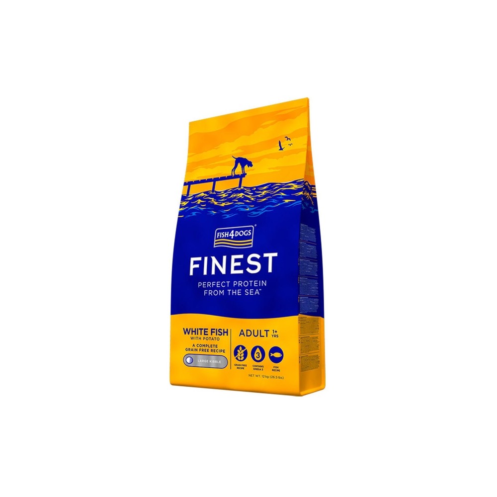 Fish4Dogs Large kuivtoit koertele valge kalaga 1,5 kg