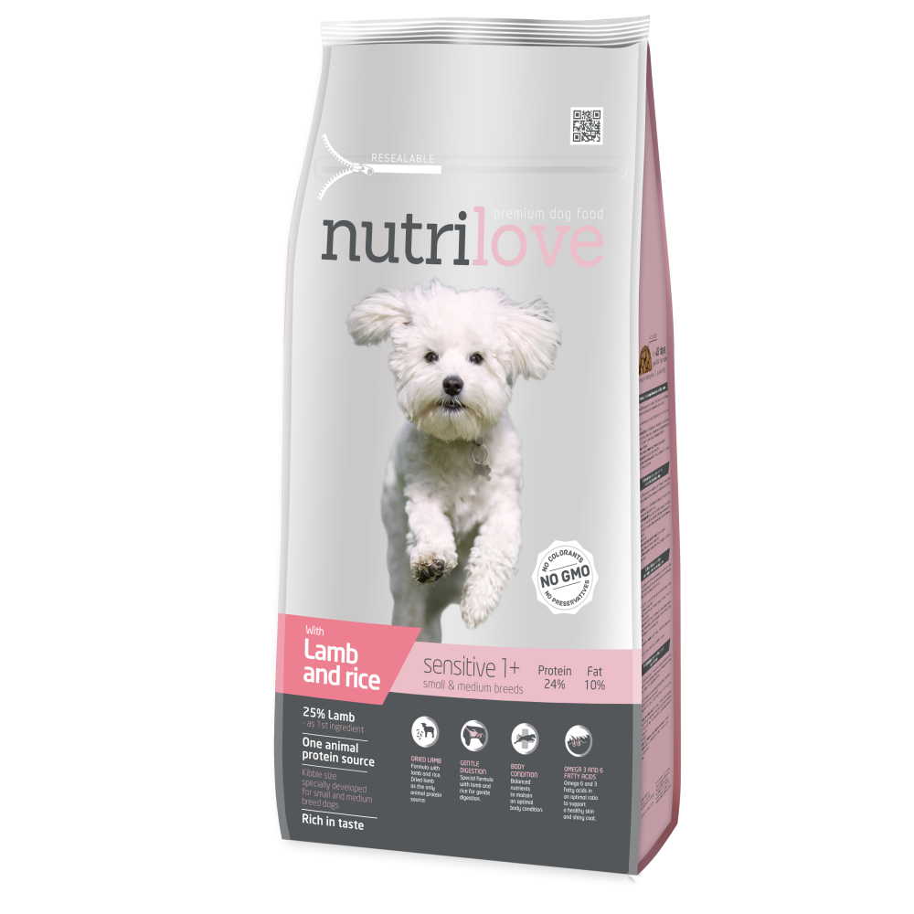 Nutrilove sensitive lamb&rice small-medium koeratoit 8kg Nutrilove sensitive lamb&rice small-medium koeratoit 8kg