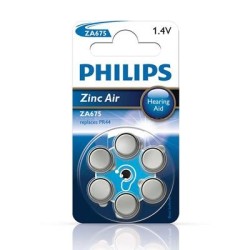 Patarei Philips ZA675 1.4 V 6 tk Zinc Air PR44