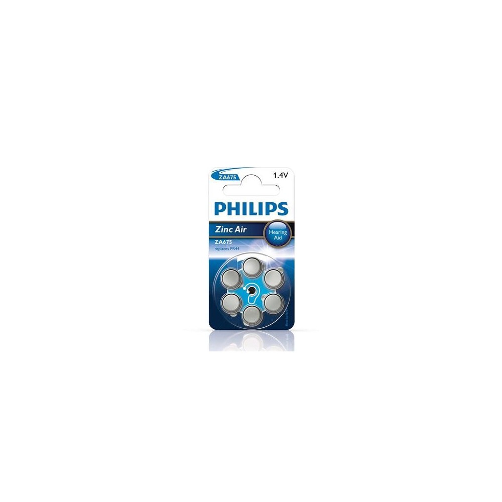 Patarei Philips ZA675 1.4 V 6 tk Zinc Air PR44