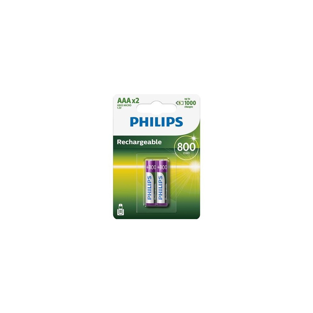 Akupatarei Philips AAA 800mAh 2tk Akupatarei Philips AAA 800mAh 2tk