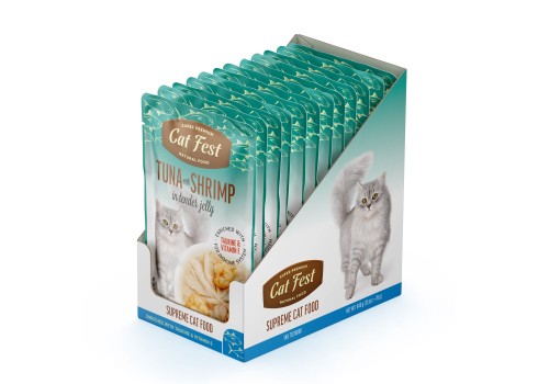 Cat Fest Tuna with shrimp in jelly einekotike kassidele 12x70g