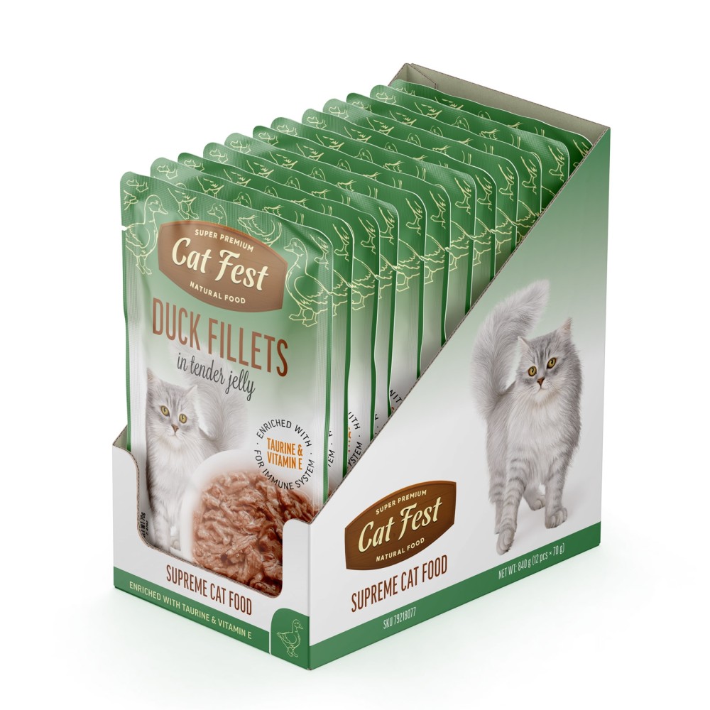 Cat Fest Duck fillets in jelly kassitoit 12x70g