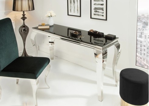 Konsoollaud MODERN BAROQUE must / hõbe, 145x50xH75 cm