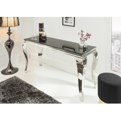 Konsoollaud MODERN BAROQUE must / hõbe, 145x50xH75 cm