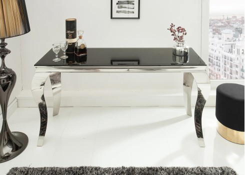 Konsoollaud MODERN BAROQUE must / hõbe, 145x50xH75 cm