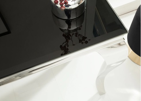 Konsoollaud MODERN BAROQUE must / hõbe, 145x50xH75 cm