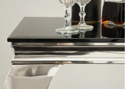 Konsoollaud MODERN BAROQUE must / hõbe, 145x50xH75 cm