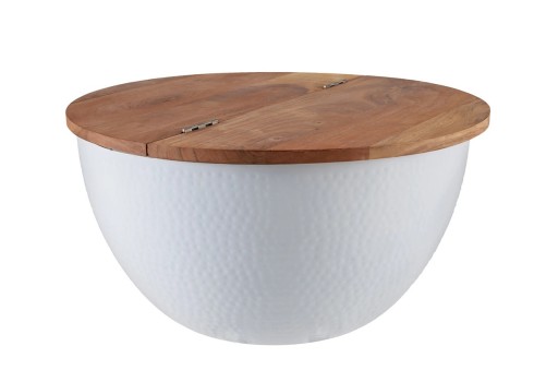 Diivanilaud ORIENT valge / pruun, D60xH32 cm