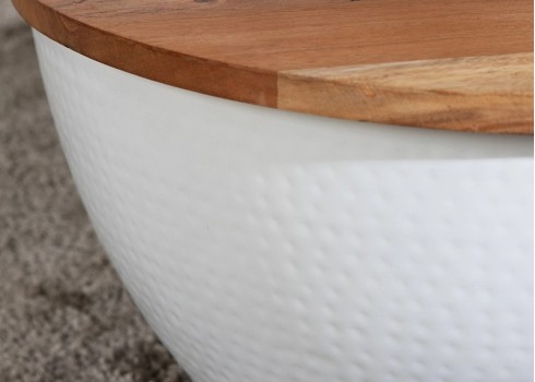 Diivanilaud ORIENT valge / pruun, D60xH32 cm