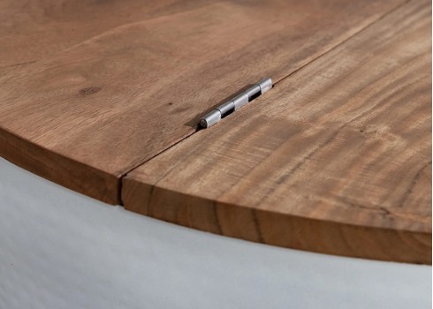 Diivanilaud ORIENT valge / pruun, D60xH32 cm