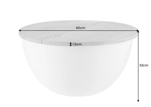 Diivanilaud ORIENT valge / pruun, D60xH32 cm