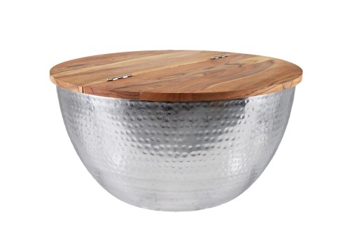 Diivanilaud ORIENT hõbedane / pruun, D60xH32 cm