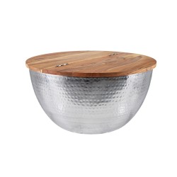 Diivanilaud ORIENT hõbedane / pruun, D60xH32 cm