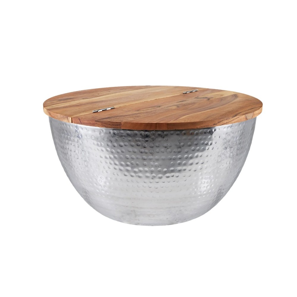 Diivanilaud ORIENT hõbedane / pruun, D60xH32 cm