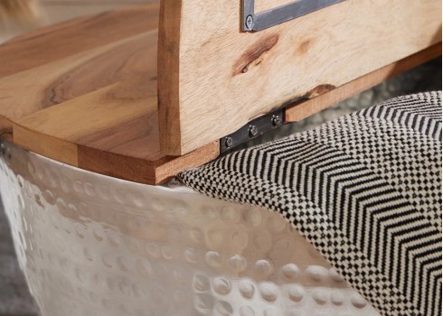 Diivanilaud ORIENT hõbedane / pruun, D60xH32 cm