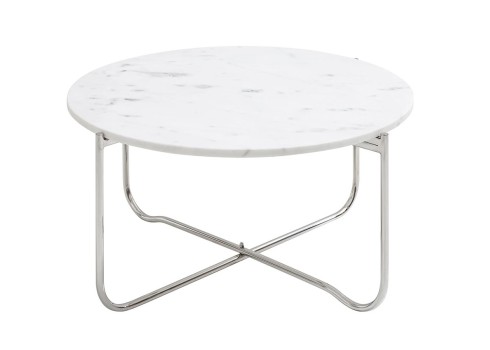 Diivanilaud NOBLE valge / hõbedane, 62x59xH33 cm