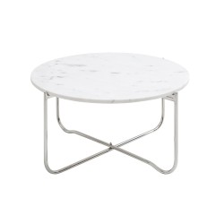 Diivanilaud NOBLE valge / hõbedane, 62x59xH33 cm