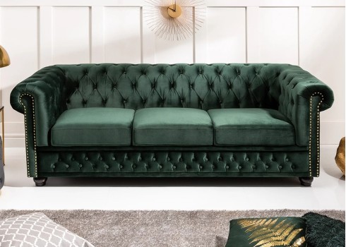 Diivan CHESTERFIELD roheline, 205x87xH73 cm