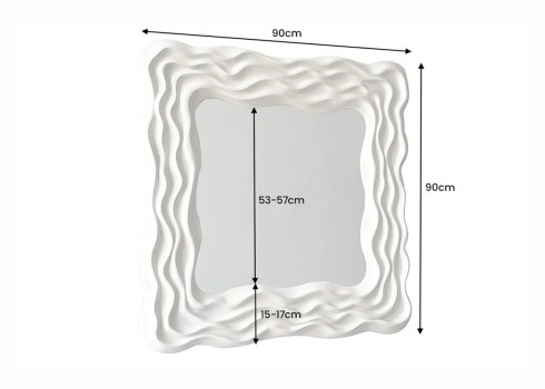 Peegel WAVE beež, 90x6xH90 cm